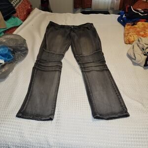 RAW X EUC MENS SIZE 38/32 MOTO STANDARD BLACK JEANS